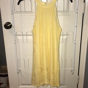 Yellow Lace Mini Dress